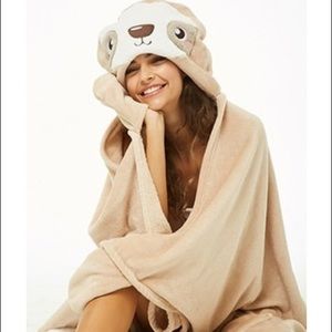 Wearable Sloth Blanket with Hood & Mittens